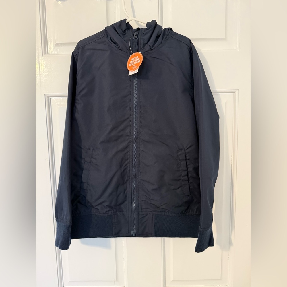 The Children’s Place Boys Navy Hoodie Windbreaker Jacket Fleece Lined NWT Size M
